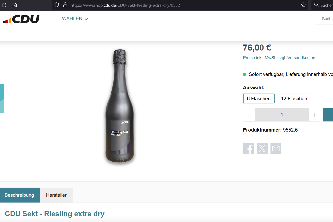 CDU Sekt Merchware